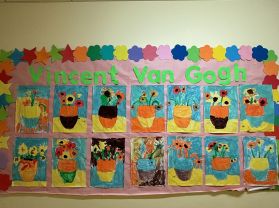 Junior Infant Sunflowers inspired by Van Gogh!